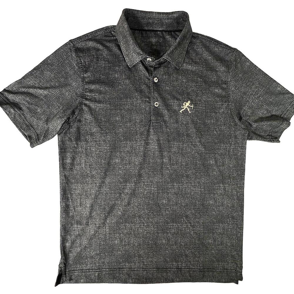 Johnnie-O‎ Polo Wake Forest Demon Deacon Boys 14 Black Geometric UPF 50 Stretch